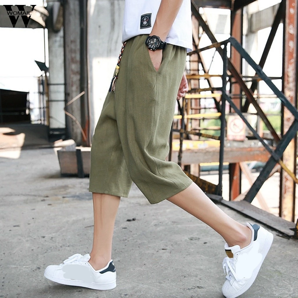 

Mens Pants Haren For Male sport Casual Sweatpants Fitness Workout hip hop Elastic Outdoor Linen Track Joggers Trouser J619