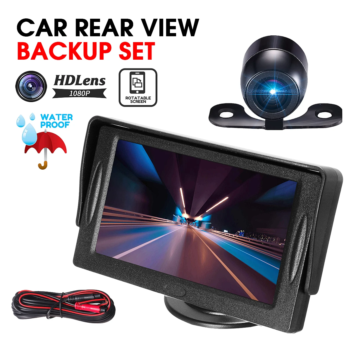 

4.3 Inch TFT LCD Car Monitor Sensor Rear View Camera for Truck Outdoor Parking Rearview System with Camera DVD VCR View Cam Kit