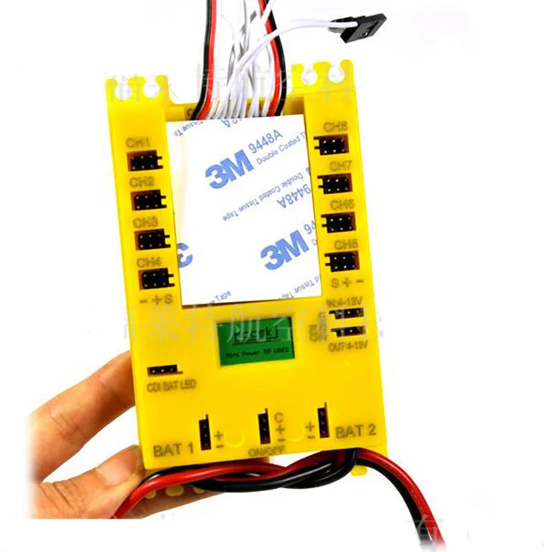 FPV Servo Distribution Board with 20A UBEC 8CH Input/16CH Output 7-13V Section Power Manager Distributor AC Adapter