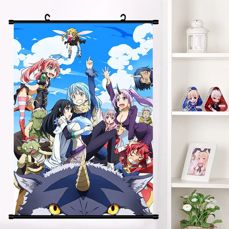 

Anime Tensei shitara Slime Datta Ken Tempest Rimuru Cosplay Wall Scroll Mural Poster Wall Hanging Poster Home Art Decor Collect