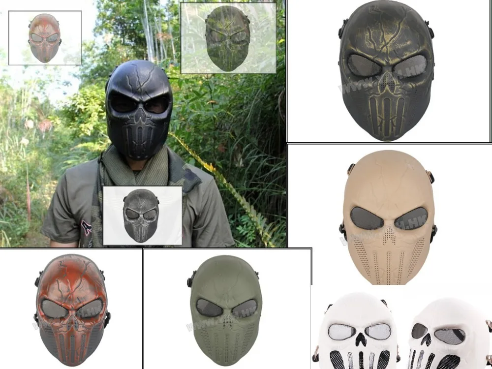 Punisher Airsoft Paintball BB Gun Full Face Protect Safe Mask D12
