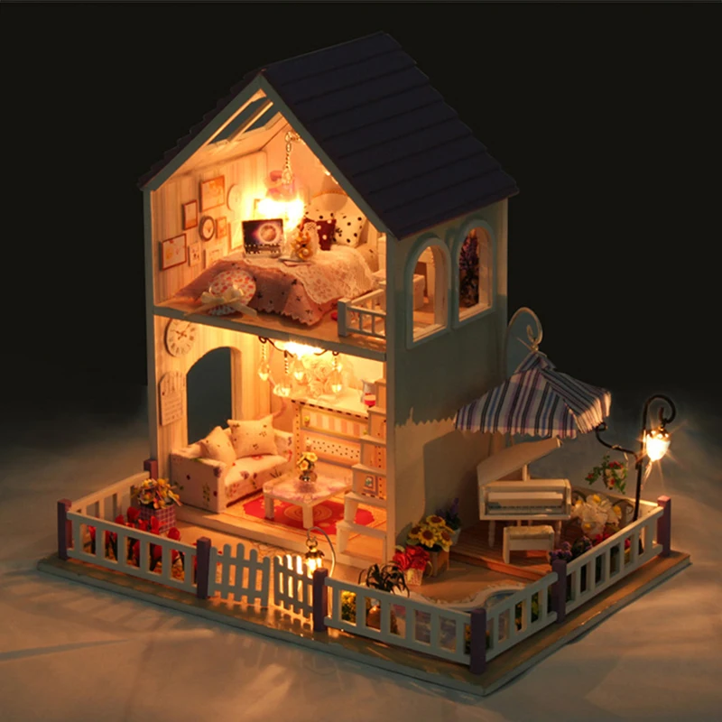 Романтические фиолетовые куклы дом ручной работы DIY игрушки для дома Креативные