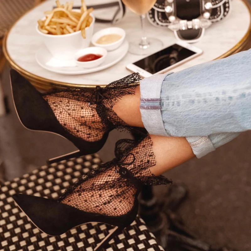 2019 Spring Elegant Lace Pumps Women Shoes Wedding Shoes Women Sexy Pointed Toe High Heels Women Stiletto Luxury Women Pumps