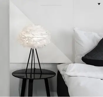 

Fashion personality creative white feathers lamp A1 Nordic headboard lamp simple creative bedroom floor lamp ZA ZL348