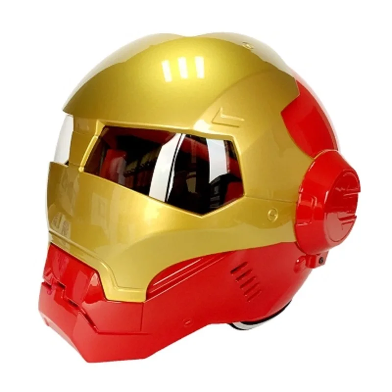 MASEI 610 IRONMAN motorcycle helmet Red&Gold Casque motocross half