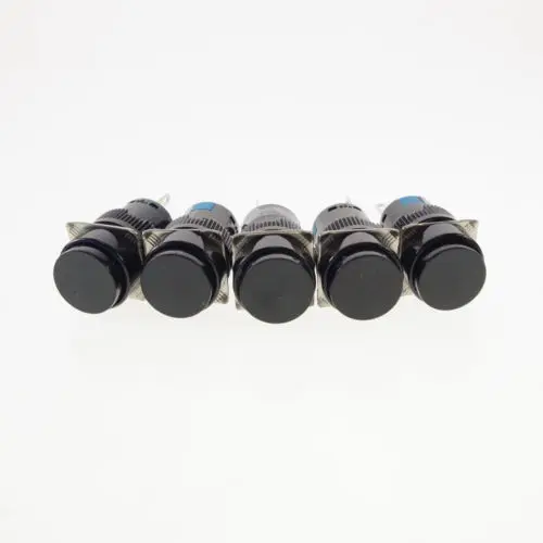 

5 x Black 250VAC 3A 1NO 1NC Contact 16mm Hole Latching Push Button Switch 3 Pin