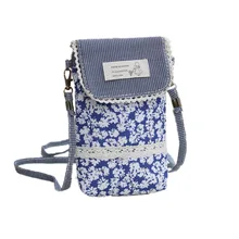 Хлопковый цветочный женский кошелек для монет, детский Органайзер, кошелек для маленьких телефонов, сумка для денег, carteira bolsa feminina для девочек