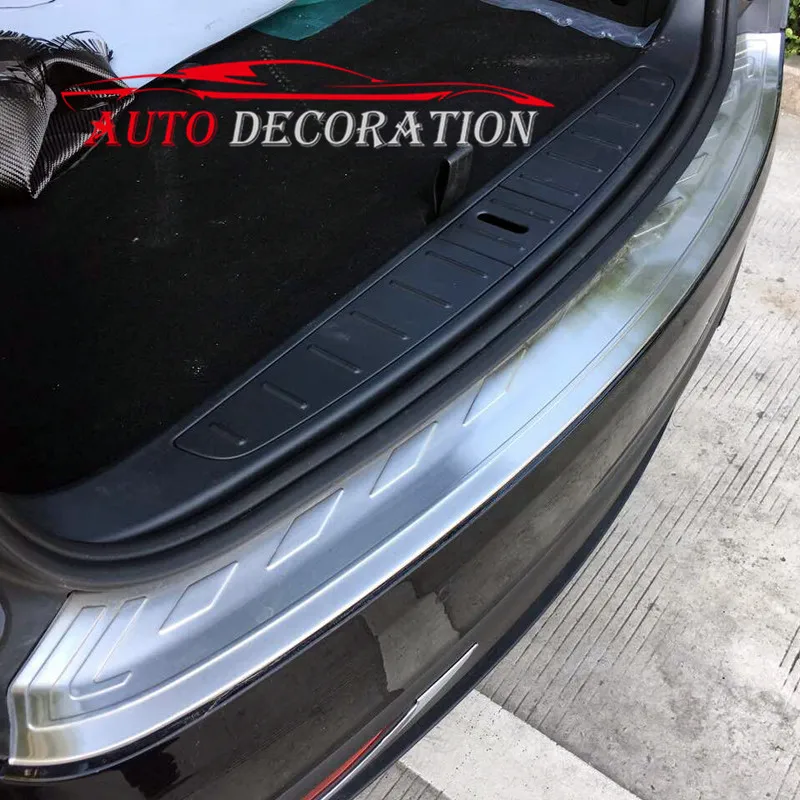 

For Tesla Model X 2016 2017 2018 Car styling Exterior Stainless Rear Bumper Plate Protector Cover Trim 1pcs
