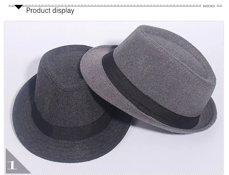 Классические однотонные Мужские фетровые шляпы для папы, для джентльмена, из искусственной шерсти, джазовая церковная Кепка, женские фетровые шляпы на осень и зиму с широкими полями, фетровая шляпа