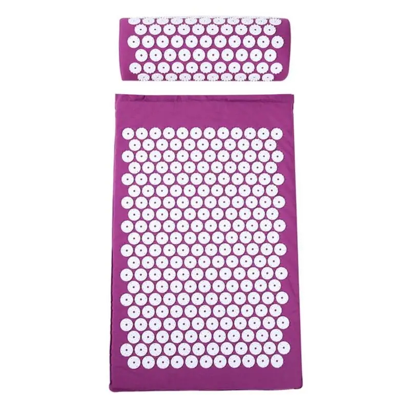 2pcs Massager Cushion Acupuncture Mat Relieve Back Body Pain Stress Acupuncture Massage Yoga Mat with Pillow Health Care 2pcs Massager Cushion Acupuncture Mat Relieve Back Body Pain Stress Acupuncture Massage Yoga Mat with Pillow Health Care
