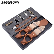 Человек на подтяжках для девочек, модное платье на подтяжках из натуральной кожаные подтяжки Многофункциональный SuspensorioTrousers ремень отец/мужа подарок