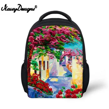 

Noisydesigns Oil Painting 3D Printing Shoulder Backpack for Teen students kid gifts bag Customize image Children Schoolbag