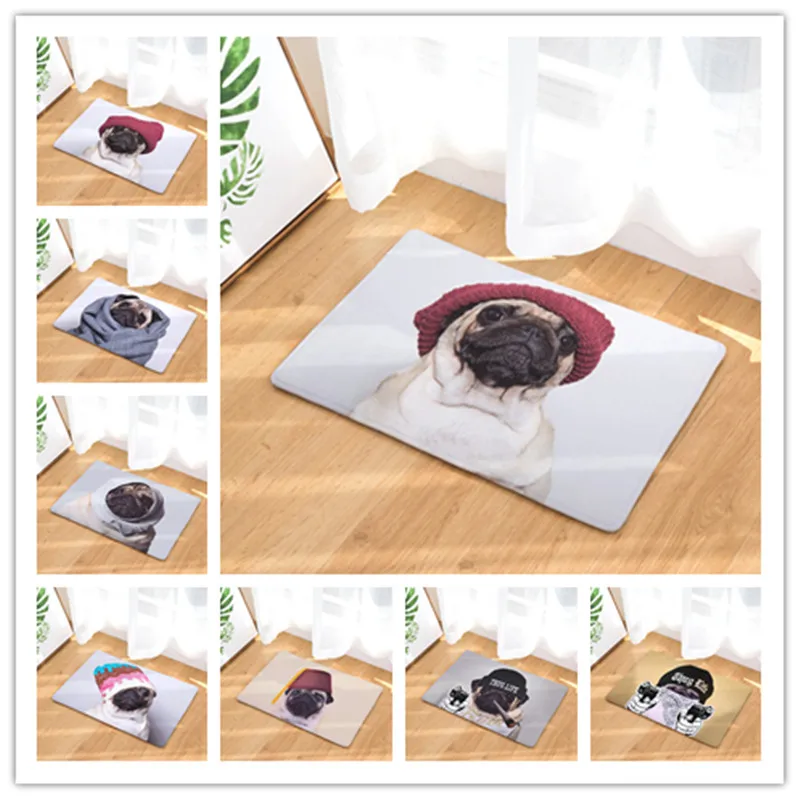 2017 New Big head dog starling Print Carpets Bathroon Mats Anti Slip