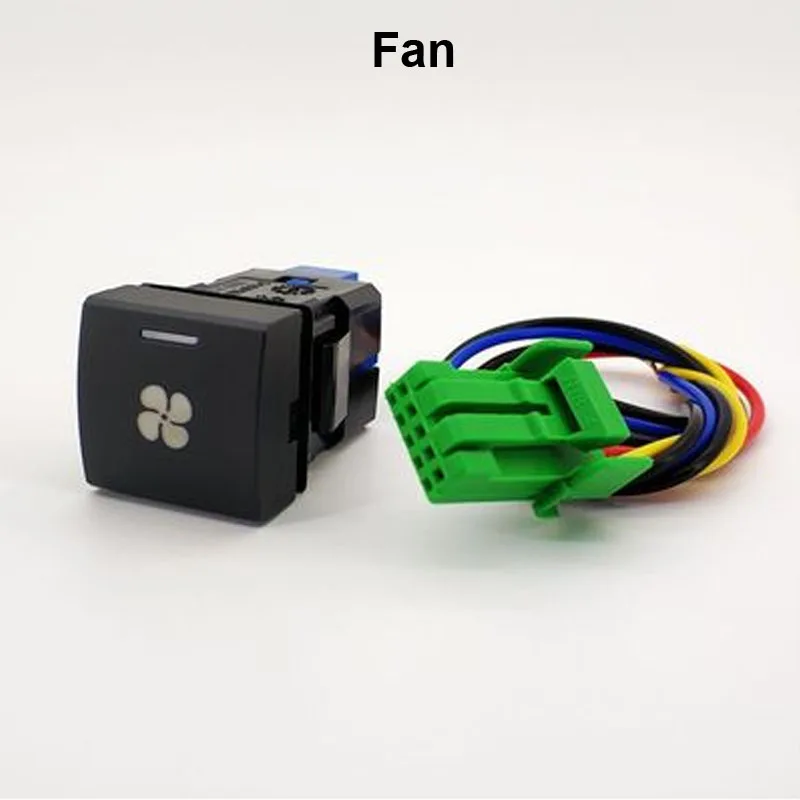 LED Spot Light Radar Parking Sensor Camera Recorder Monitor Fan P-Radar Switch Button Wire For Toyota Prado - Цвет: Fan