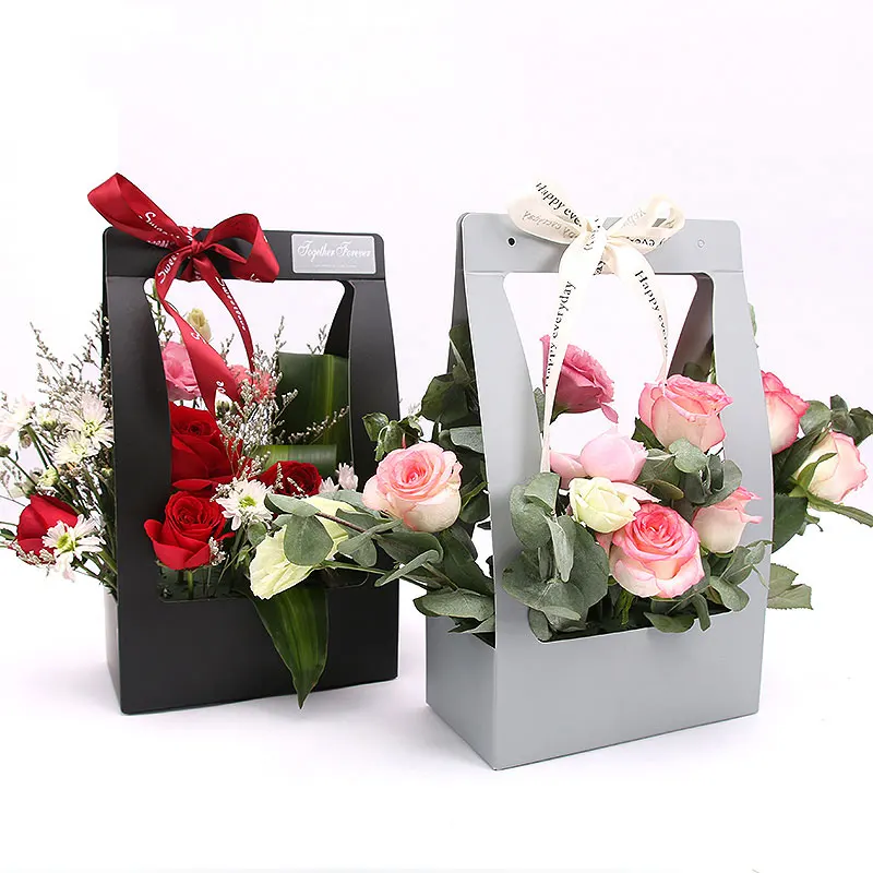 Hand flower baskets flowers packaging gift boxes floral