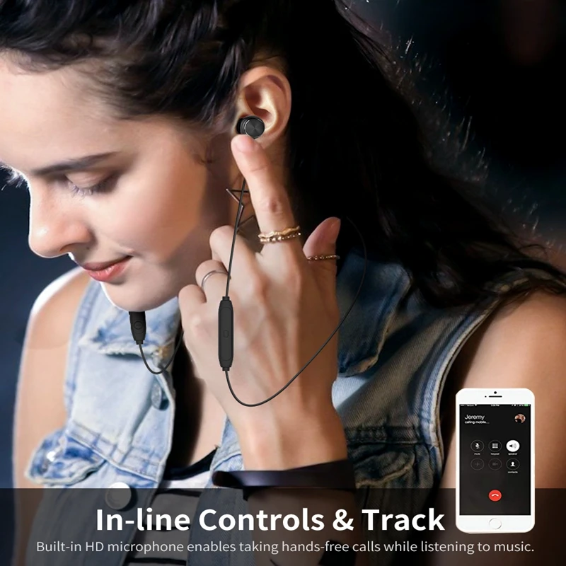Langsdom L33 Bluetooth Earphones, Wireless In-ear Headset with Mic, Magnetic Switch, Stereo Sound, and Noise Cancelling Earbuds image 6