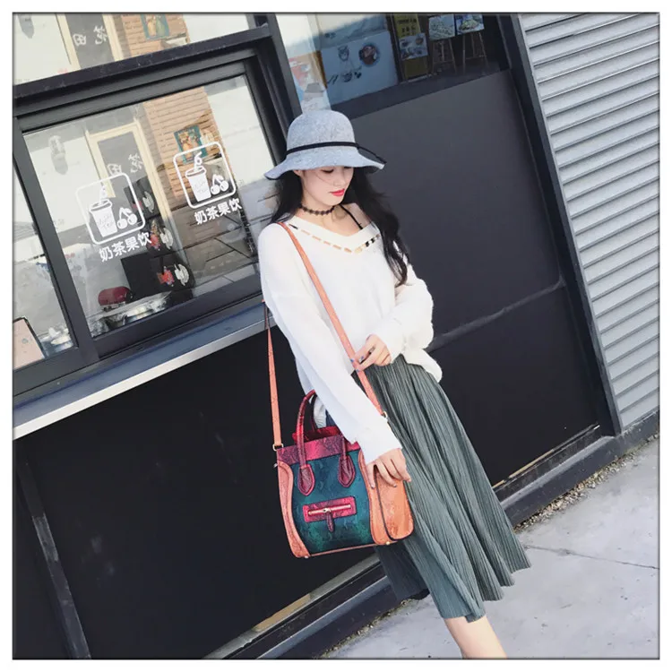 Leather Serpentine Handmade Luxury Patchwork Women Shoulder Bags Small Women Cross body bag snake skin women satchel bag (9)