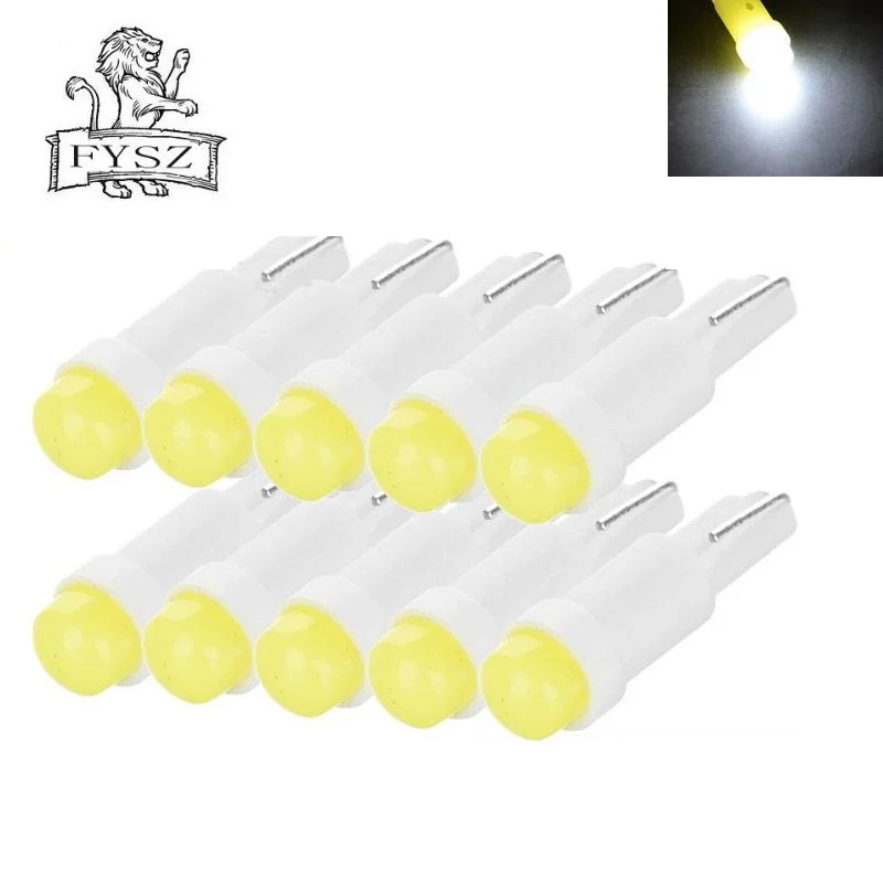 

T5 12V 0.2W COB LED 6000k Car Instrument Lamps Cold White 8798K 30lm (10PCS)
