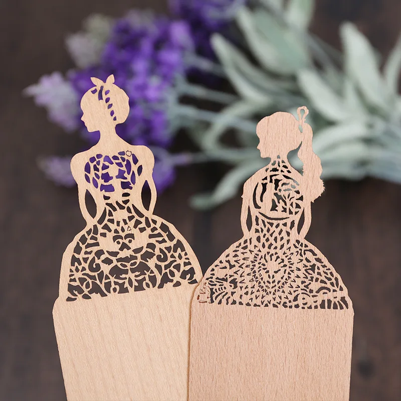 1 шт. ретро выдалбливают деревянные закладки милые девушки винтажные Kawaii