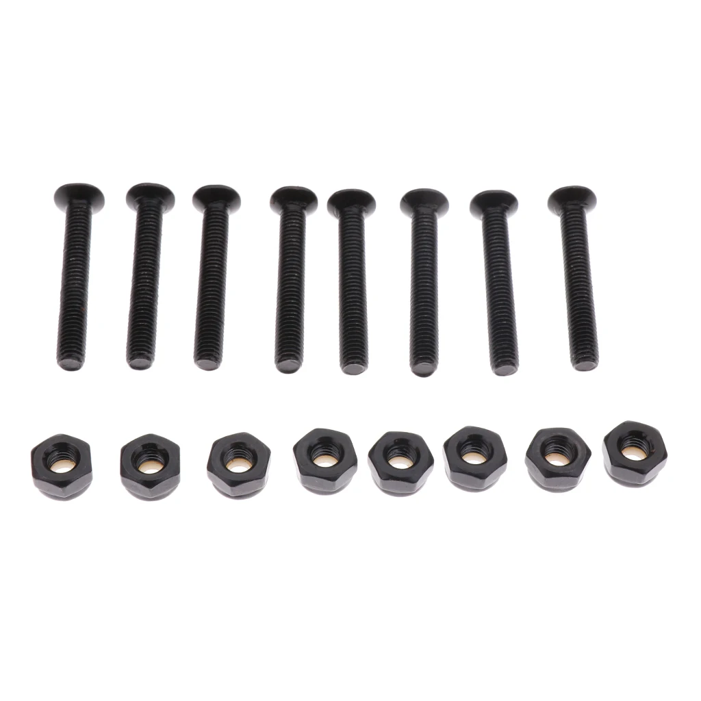 Skateboard Longboard Hardware Set Bearings Washers Speed Rings + 6mm Thick Rubber Risers Pads + Mounting Screws Bolts Nuts