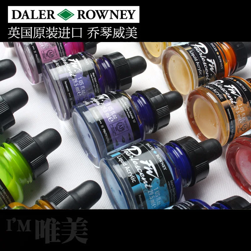 Импорт DALER ROWNEY перламутровый цвет FW художников Акриловые чернила пигментная жидкая краска