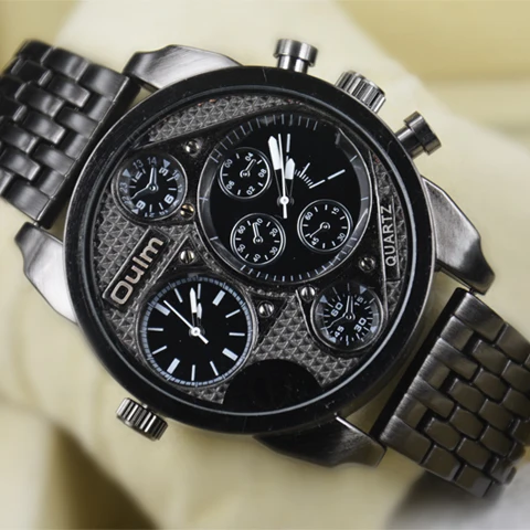 Мужские часы 2019 Vogue Dual Time Oulm 9316 мужские спортивные военные армейские подарок