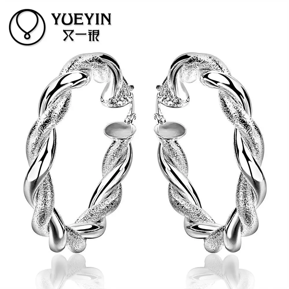 Fashion Classic Round Twist Earrings Simple Silver Hoop for Women Jewelry Circle Best Earring | Украшения и аксессуары