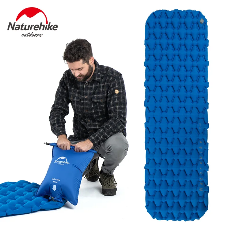 Almofada de Dormir Esteira de Acampamento Prova de Umidade colchão de ar Naturehike Única Pessoa Tpu Nylon Leve à Colchão Inflável Portátil