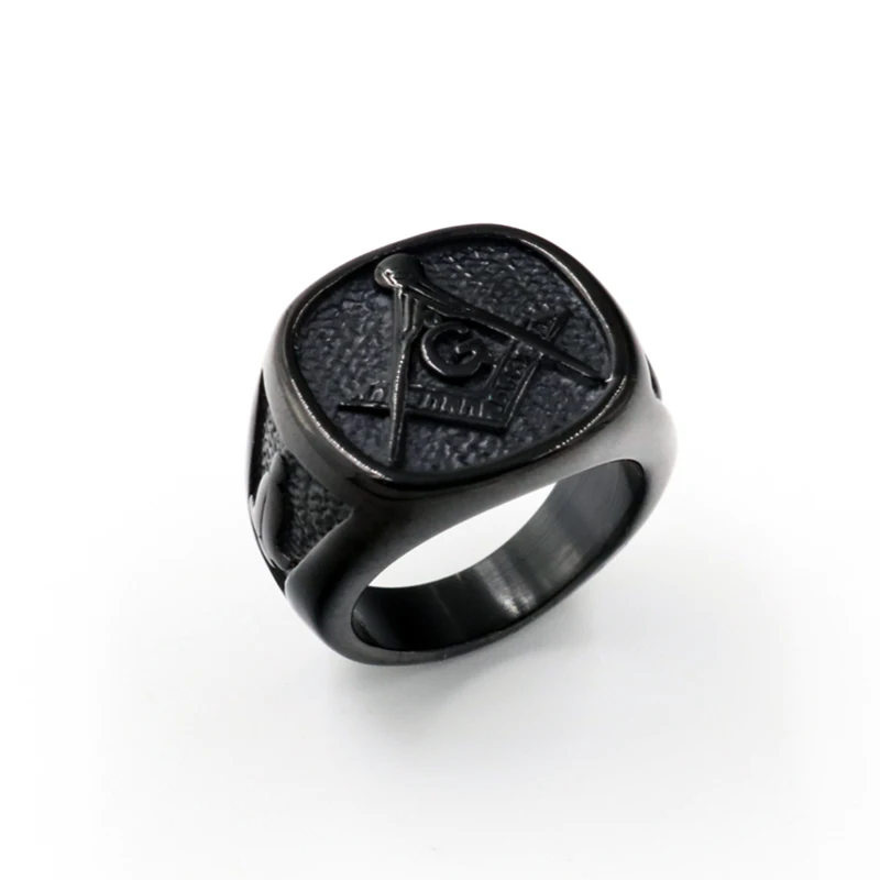 Calm Black plated College Style Кольцо масоны масонские кольца для мужчин обручальное кольцо