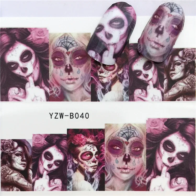 1 Pcs Skull Halloween Plant Stainless Steel Nail Stamping Plates Flowers Nail Art DIY Nail Image Plate Stencil Accessories Tool