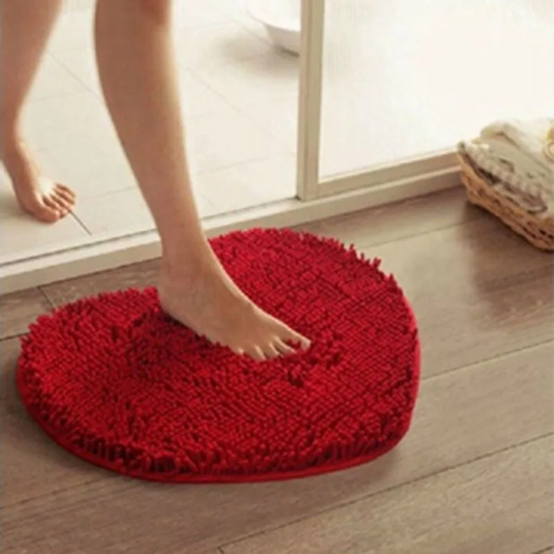 

26*37cm Creative Sweet Love Heart Shape Doormat Carpet Decor for Bedroom Living Room Antiskid Doormats Floor Rugs