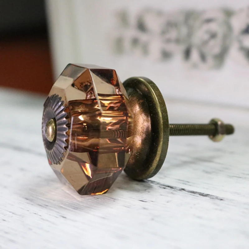 38mm Amber Antique Dresser Knobs and Handles Kitchen Drawer