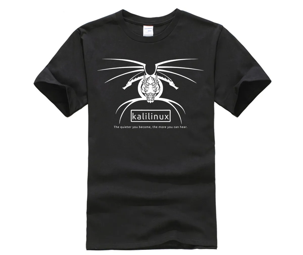 Футболка с круглым вырезом из 100% хлопка на заказ футболка принтом Kali Linux надписью