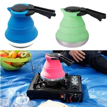 Tragbare Falten Wasserkocher Faltbare Silikon Gasherd Tee Wasserkocher für Outdoor-reisen Camping Picknick Elektrische Topf Heizung