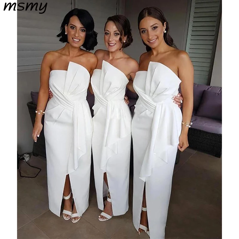 Bridesmaid Dresses Strapless Ankle Length Bridesmaids Gowns Maid of the Honor Wedding Party Dresses Bridesmaid Dresses Strapless Ankle Length Bridesmaids Gowns Maid of the Honor Wedding Party Dresses