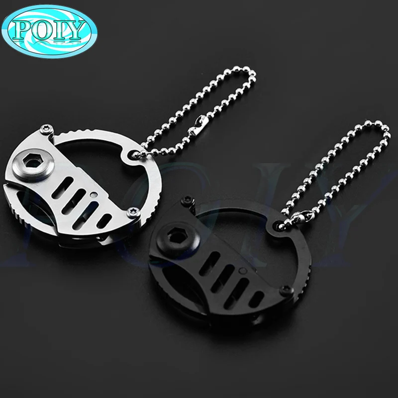 

Mini Portable Folding Coin Knife EDC Carry Tool Small Pocket Keychain Hanging Key Chain Outdoor Survival Karambit for dropship