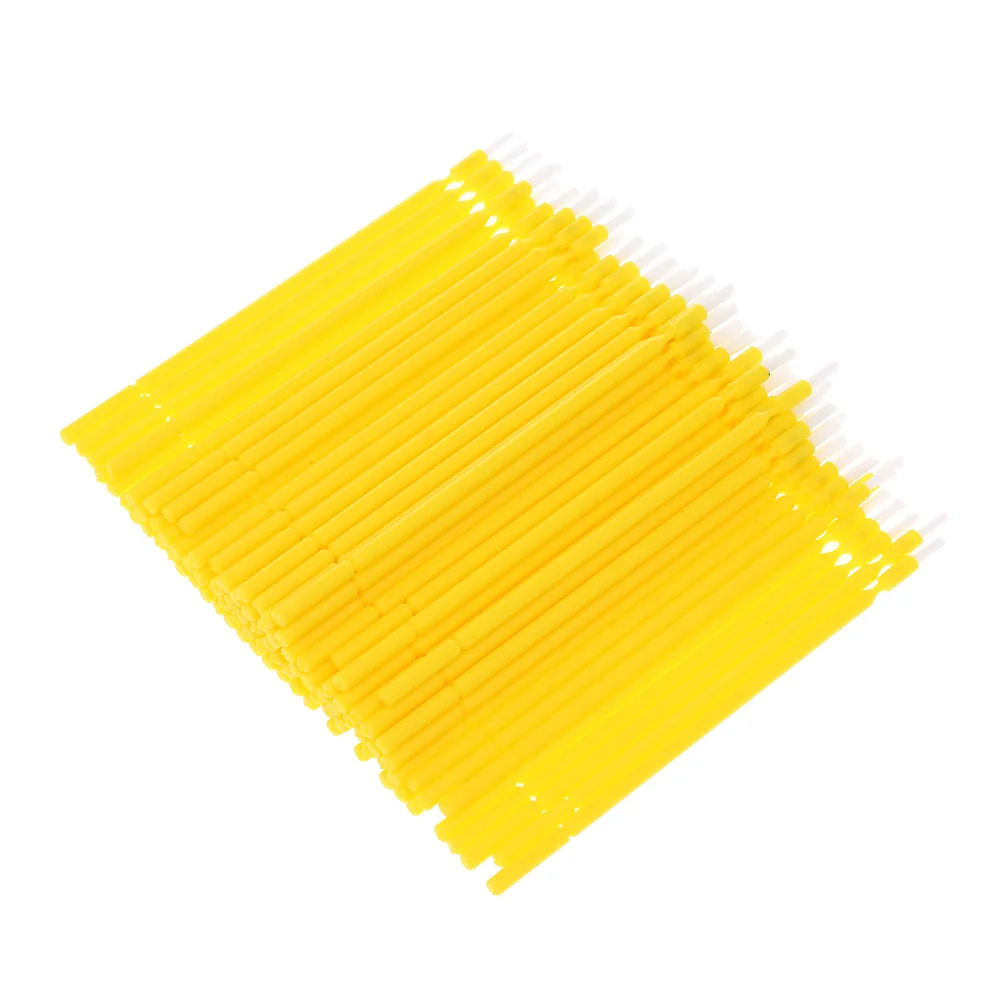 Yellow 100 шт./упак. Стоматологические Одноразовые микро-аппликатор кисти гибкие палочки Стоматологические принадлежности многофункциональные щетки - Цвет: Yellow
