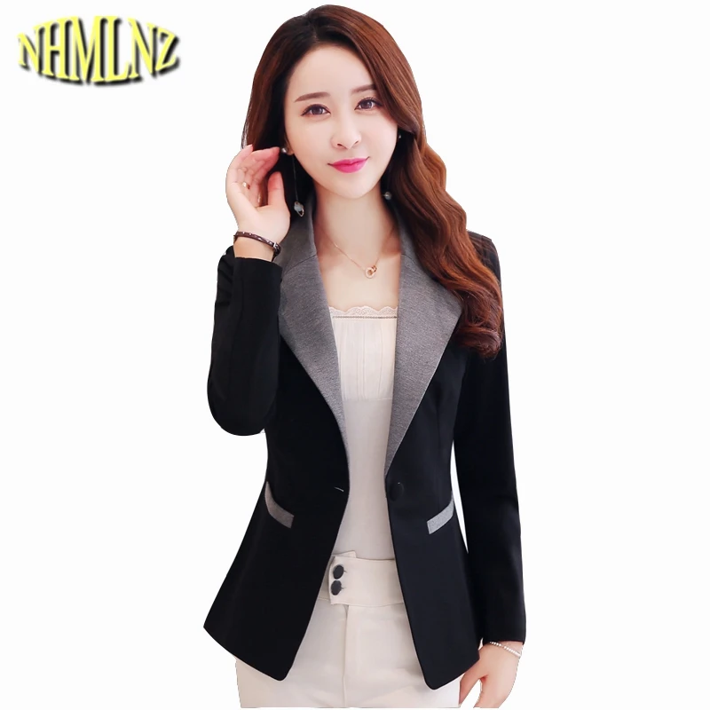 

Women Spring Blazer Jacket 2019 New Fashion Slim Long sleeve Females Suit Coat Casual Short Outerwear Temperament WUN1439