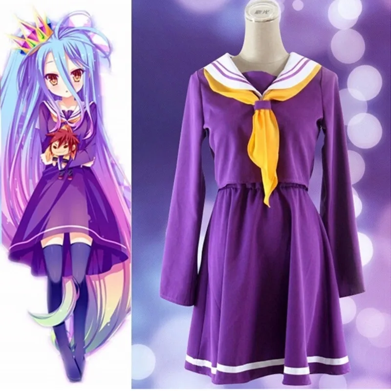 Косплей аниме костюм без игры жизни Shiro Kuuhaku Emboitement Heroine платье униформа наряд