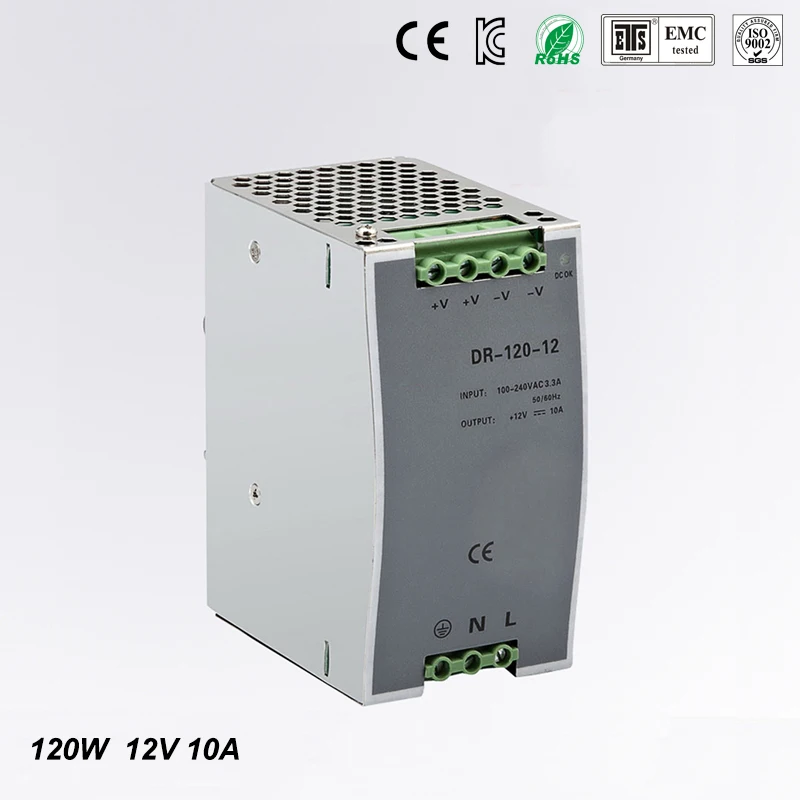 

120w 12VDC 10A din-rail switching power supply with CE ROHS 2 year warrany OEM factory