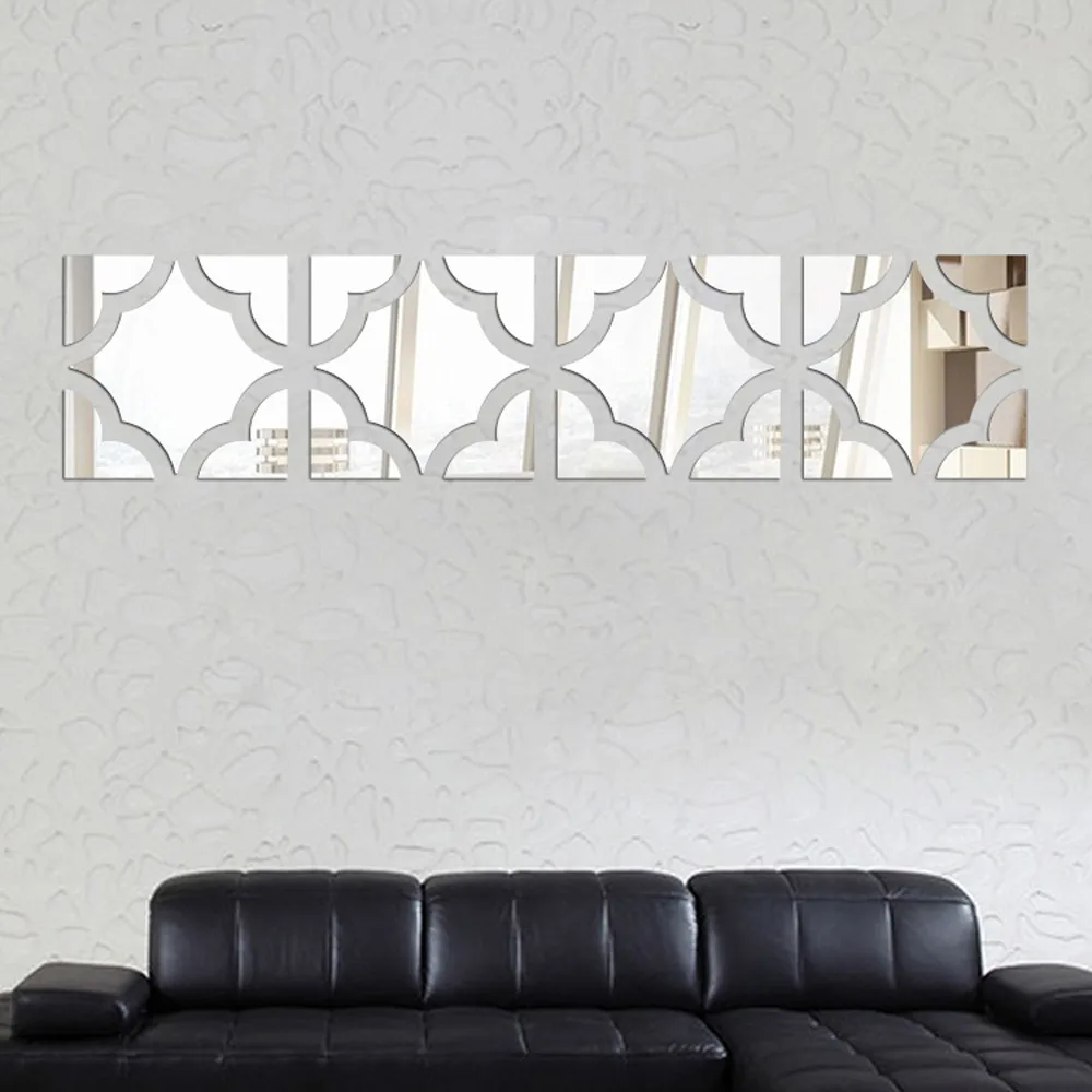 20pcs Acrylic Mirror Wall Sticker Removable DIY Decal Home Vinyl Mural