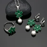 Silver-925-bride-Jewelry-Sets-Freshwater-Pearls-Green-Stone-For-Women-Party-Flower-Sterling-Silver-Jewelry.jpg_200x200