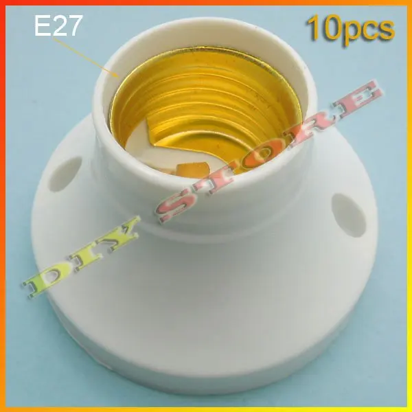 10pcs E27 Socket Plastic Light Lamp Holder Base AC220V 6A+free shipping