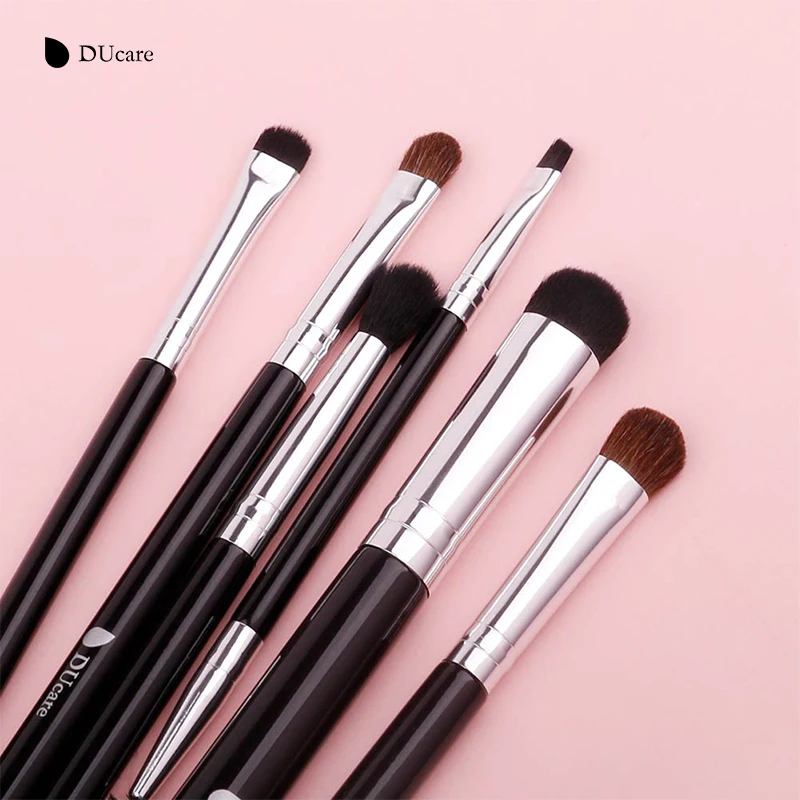 DUcare 6 PCS عينيه فرشاة مجموعة Preofessional فرش ماكياج الجمال الضروري ماكياج فرش مزج فرشاة المهر الشعر
