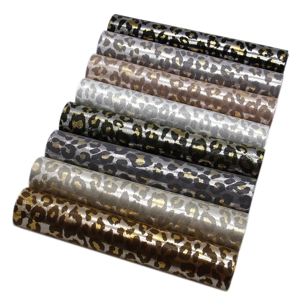 

david angie 20*34cm Leopard Faux Synthetic Leather Fabric DIY Hairbow Bag Decoration Handmade Material,1Yc6710