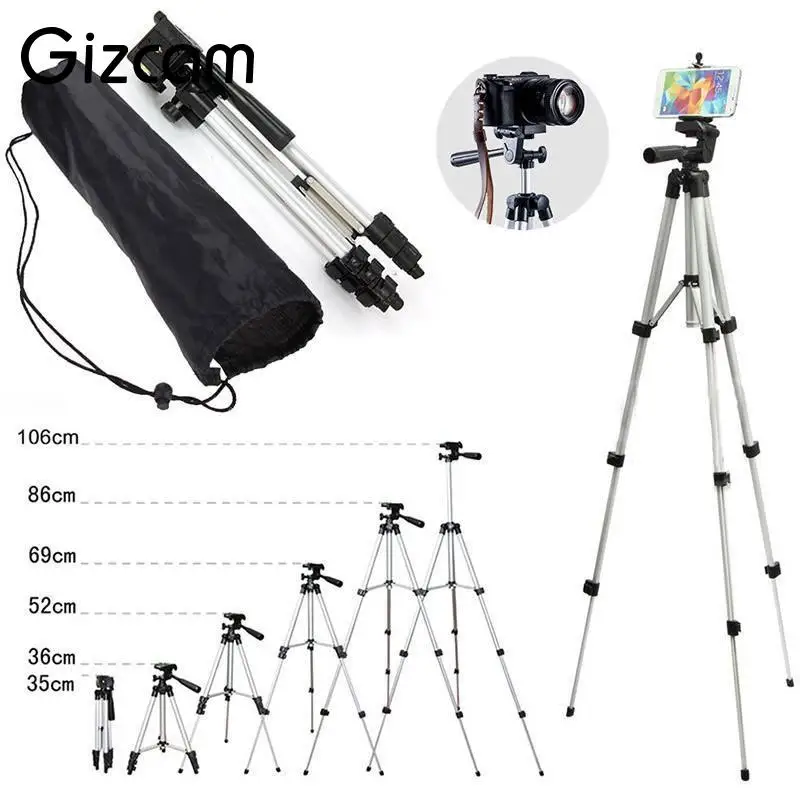 Gizcam Professional Foldable Extendable Aluminum mini font b Tripod b font Mount Stand Mobile Phone Digital