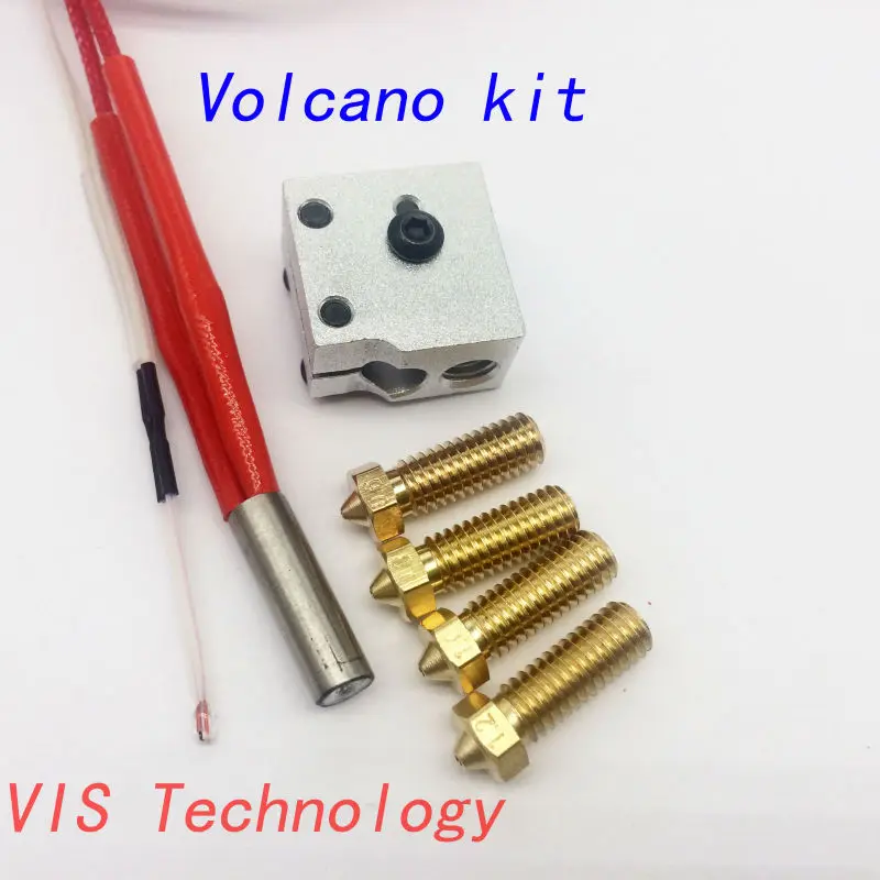 Volcano hotend eruption pack kit heater block+nozzle pack for 3D Printer filament 1.75/3 mm