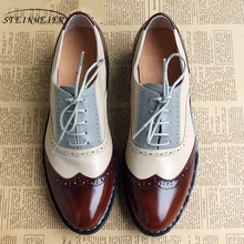 Women oxford brogues vintage lace loafers