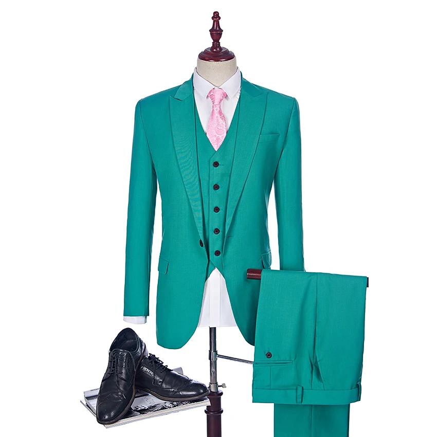 Light Green Groom Tuxedos 14 Color Groomsman Suit Custom Made Man Suit