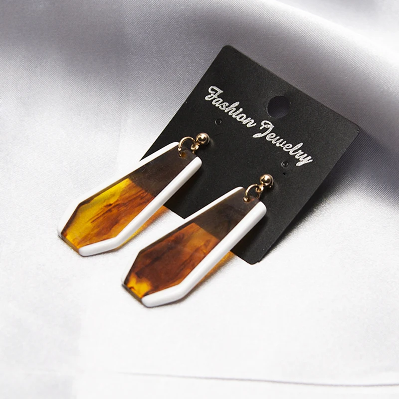 

2019 Korea Acrylic Water Drop Earrings Fashion Party Women Leopard Print Long Dangle Earrings Bamboo Maxi Jewelry Brinco